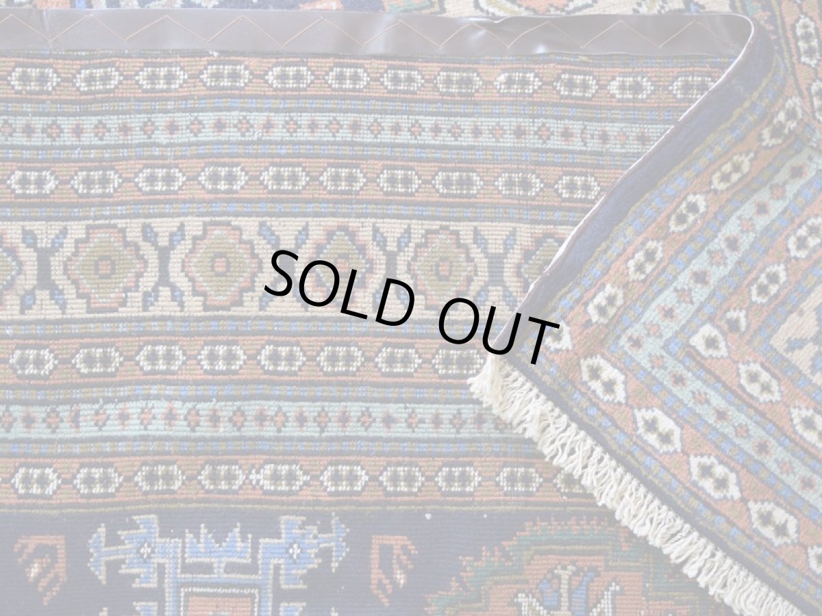 画像14: 良品 ペルシャ 部族絨毯 アルデビル No.1963 - 290 x 213 cm 縦3m 横2m 6㎡ 6帖 リビング ダイニング 3人掛けソファ サイズ ウール 手織り ハンドメイド トライバル ラグ マット カーペット ネイビー 幾何学模様 民族柄 ビンテージ ヴィンテージ b-1963-290213s032a003 (14)