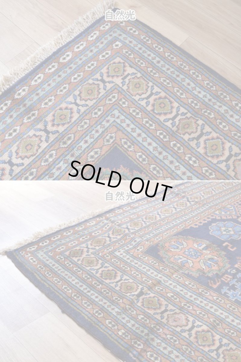 画像7: 良品 ペルシャ 部族絨毯 アルデビル No.1963 - 290 x 213 cm 縦3m 横2m 6㎡ 6帖 リビング ダイニング 3人掛けソファ サイズ ウール 手織り ハンドメイド トライバル ラグ マット カーペット ネイビー 幾何学模様 民族柄 ビンテージ ヴィンテージ b-1963-290213s032a003 (7)