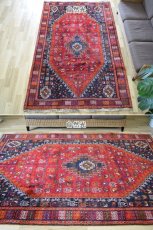 画像3: 新品 ペルシャ 部族絨毯 シラーズ 264 x 170 cm No.AD520 縦2.7m 横1.7m 4.5㎡ ~5帖 リビング ダイニング 2-3人掛けソファ サイズ ウール 手織り ハンドメイド トライバル ラグ カーペット メダリオン柄 赤 ネイビー オレンジ 民族柄 nsa-ad520-264170h2360 (3)