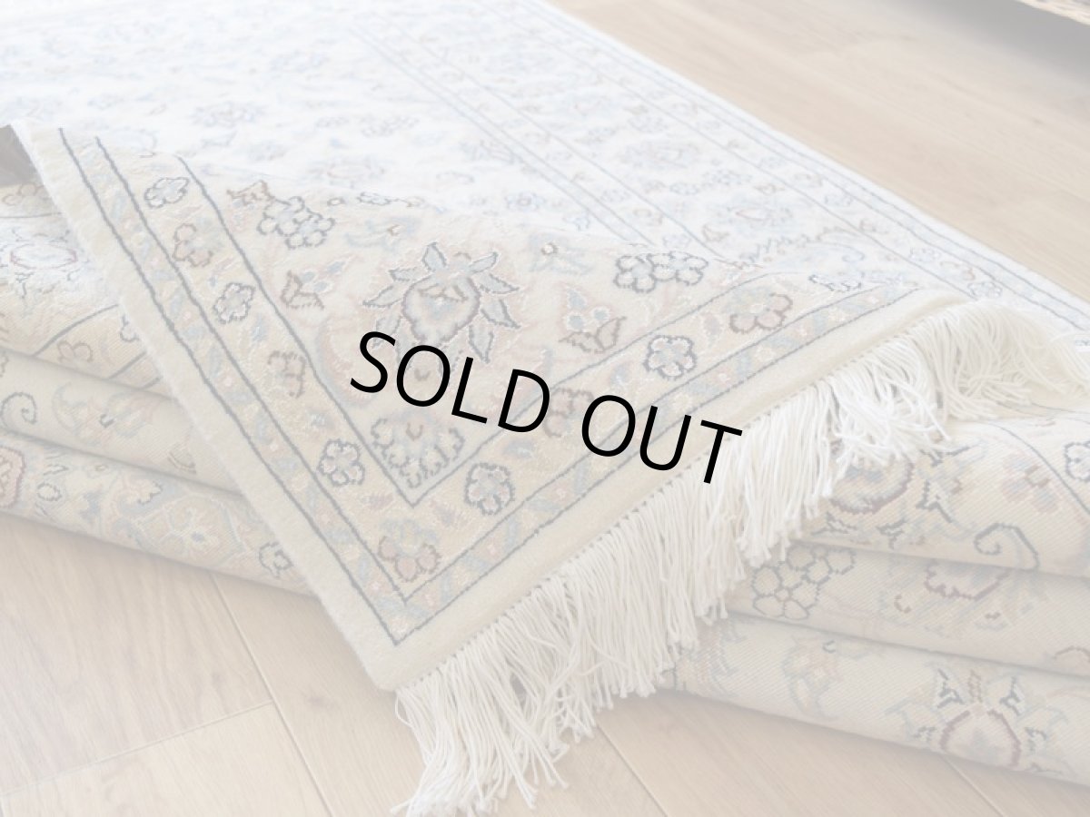 画像12: 新品 ペルシャ 絨毯 ナイン 産 9la ノーラー 200 x 149 cm No.2161 縦2.5m 横1.5m 3.8㎡ 〜4帖程度 リビング ダイニング 2-3人掛けソファ サイズ ウール 手織り ラグ 敷物 カーペット メダリオン 白 ホワイト 生成り アイボリー ベージュ n-2161-200149s6950a0280 (12)