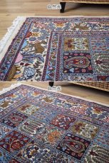 画像5: 美品 ペルシャ 絨毯 ムード 産  No.R359 230 x 150 cm 縦2.5m 横1.5m 3.5㎡ 3〜4帖程度 リビング ダイニング 2-3人掛けソファ サイズ ウール シルク 手織り ラグ 敷物 カーペット パネルデザイン ヘシティ柄 白 ホワイト 生成り アイボリー ベージュ a-r359-230150h052a033 (5)