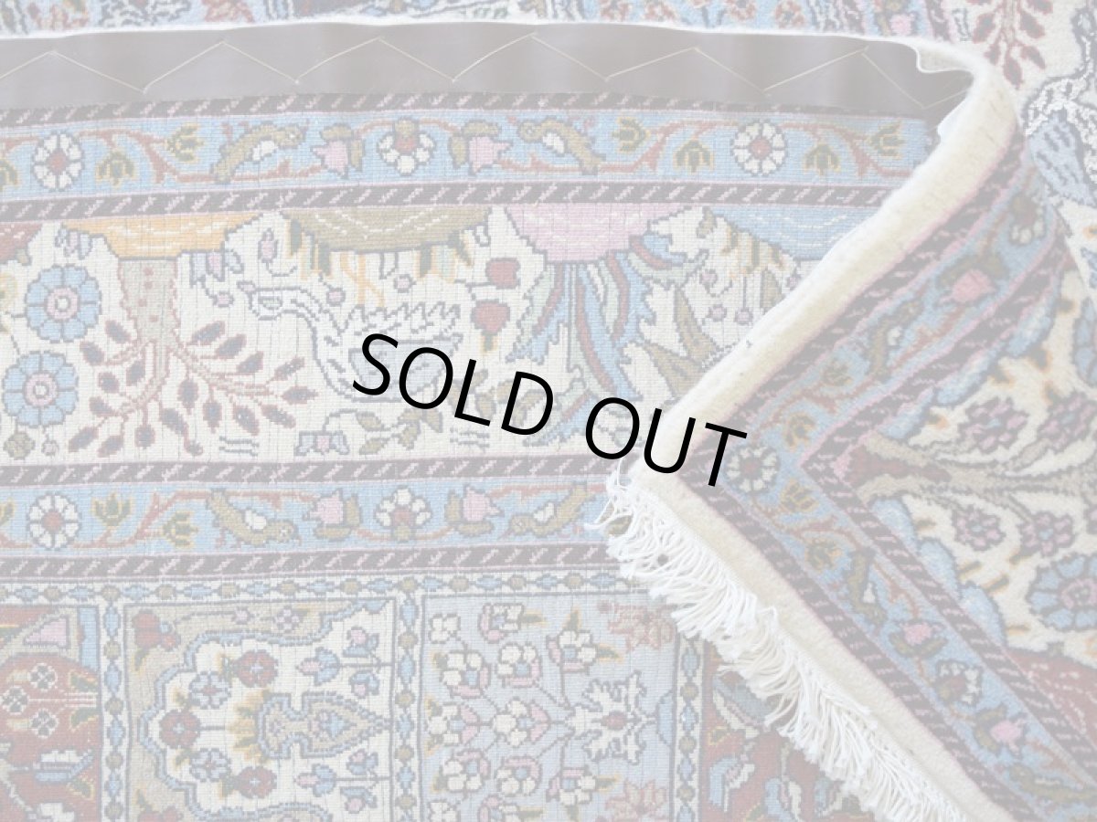 画像16: 美品 ペルシャ 絨毯 ムード 産  No.R359 230 x 150 cm 縦2.5m 横1.5m 3.5㎡ 3〜4帖程度 リビング ダイニング 2-3人掛けソファ サイズ ウール シルク 手織り ラグ 敷物 カーペット パネルデザイン ヘシティ柄 白 ホワイト 生成り アイボリー ベージュ a-r359-230150h052a033 (16)