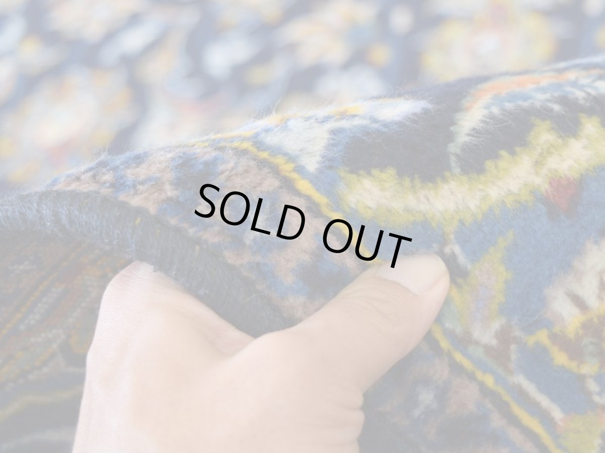 画像13: 良品 ペルシャ 絨毯 カシャーン 産 265 x 162 cm No.148S 縦2.7m 横1.6m 4.3㎡ 4.5-5帖程度 リビング ダイニング 2-3人掛けソファ サイズ ウール 手織り ラグ 敷物 カーペット メダリオン 紺 青 ネイビー ブルー ビンテージ b-148s-265162s081432 (13)