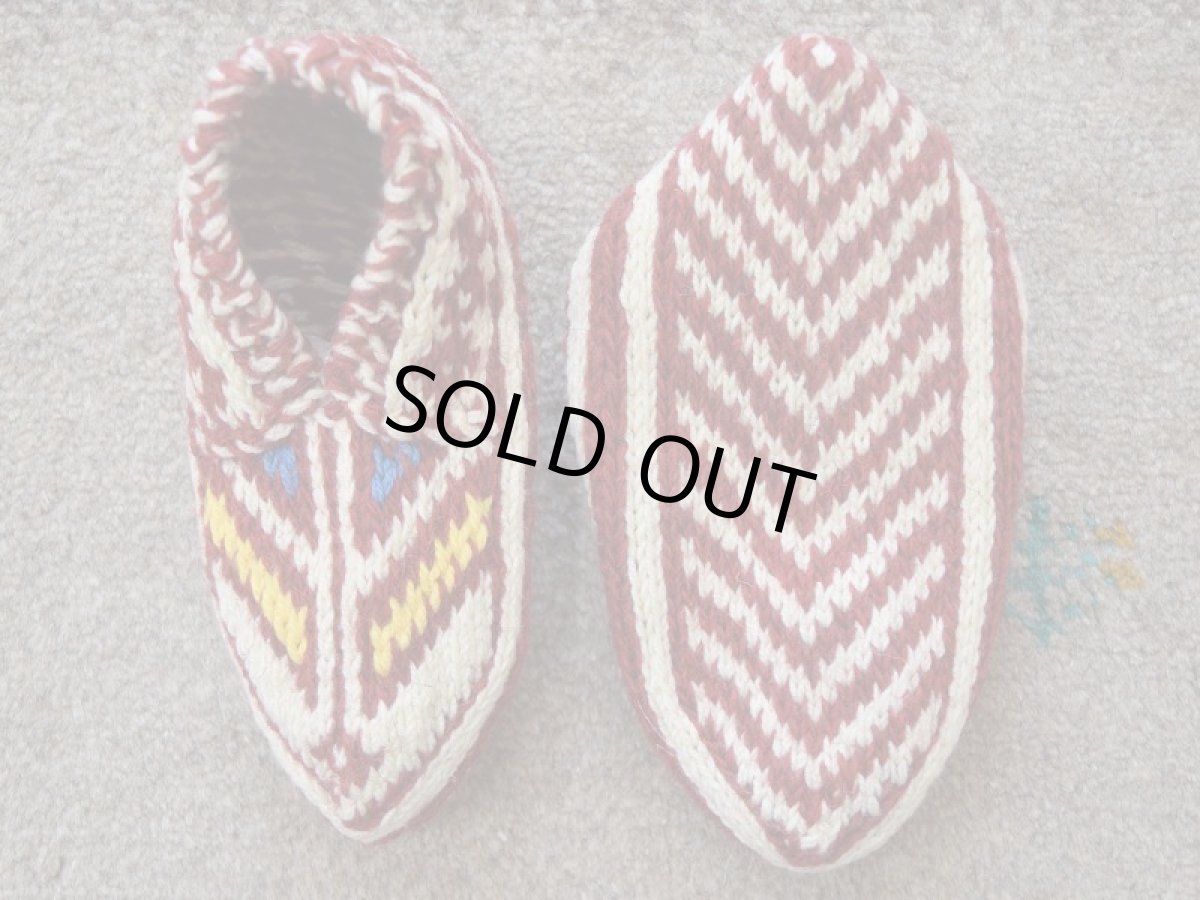 画像2: 新品 イラン製 ウール ショート くるぶし丈 23-24 cm 手編み靴下 ニットルームソックス Long Knit Room Socks  n-ws2324-320h2a3 (2)