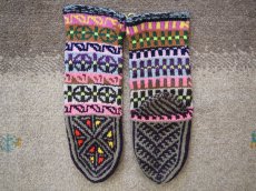 画像2: 新品 イラン製 アクリル混ウール ミドル 22-23 cm 手編み靴下 ニットルームソックス Long Knit Room Socks n-am2223-306h4a5 (2)