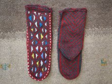 画像2: 新品 イラン製 ウール ミドル 26-27 cm 手編み靴下 ニットルームソックス Long Knit Room Socks n-wm2627-302h4a5 (2)