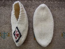 画像2: 新品 イラン製 ウール ショート くるぶし丈 22-23 cm 手編み靴下 ニットルームソックス Long Knit Room Socks  n-ws2223-327h2a3 (2)