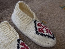 画像3: 新品 イラン製 ウール ショート くるぶし丈 23-24 cm 手編み靴下 ニットルームソックス Long Knit Room Socks  n-ws2324-311h2a3 (3)