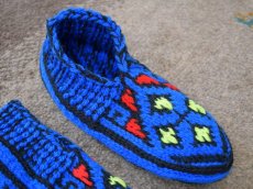 画像3: 新品 イラン製 アクリル混ウール ショート くるぶし丈 24-25 cm 手編み靴下 ニットルームソックス Long Knit Room Socks n-as2425-316h2a3 (3)