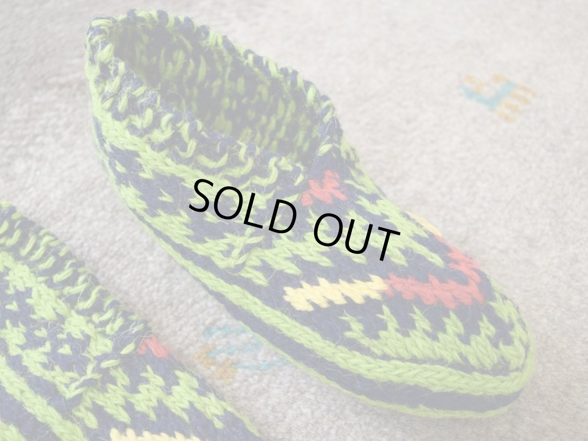 画像3: 新品 イラン製 ウール ショート くるぶし丈 24-25 cm 手編み靴下 ニットルームソックス Long Knit Room Socks  n-ws2425-314h2a3 (3)