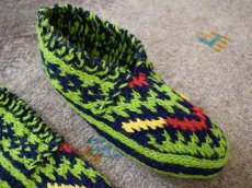 画像3: 新品 イラン製 ウール ショート くるぶし丈 24-25 cm 手編み靴下 ニットルームソックス Long Knit Room Socks  n-ws2425-314h2a3 (3)