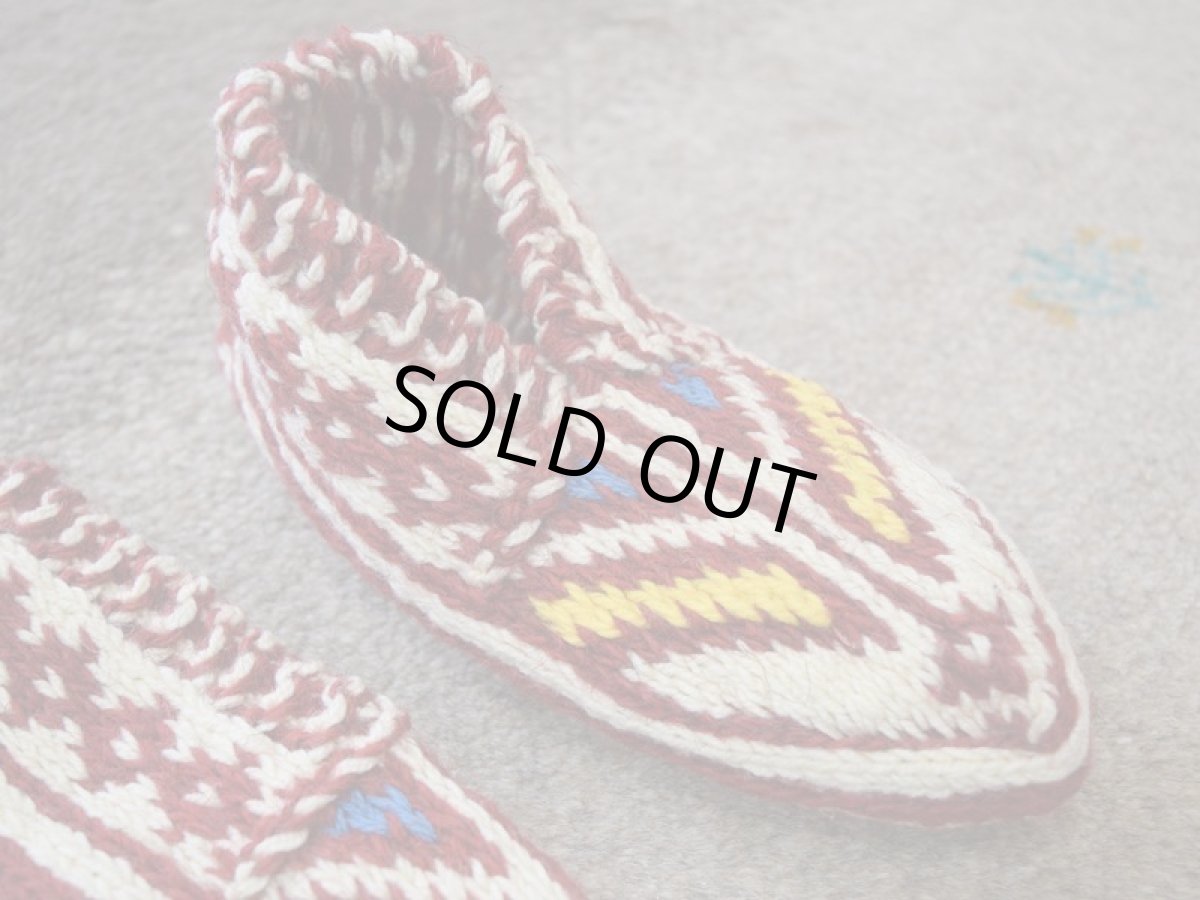 画像3: 新品 イラン製 ウール ショート くるぶし丈 23-24 cm 手編み靴下 ニットルームソックス Long Knit Room Socks  n-ws2324-320h2a3 (3)