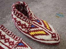 画像3: 新品 イラン製 ウール ショート くるぶし丈 23-24 cm 手編み靴下 ニットルームソックス Long Knit Room Socks  n-ws2324-320h2a3 (3)