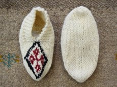 画像2: 新品 イラン製 ウール ショート くるぶし丈 23-24 cm 手編み靴下 ニットルームソックス Long Knit Room Socks  n-ws2324-328h2a3 (2)
