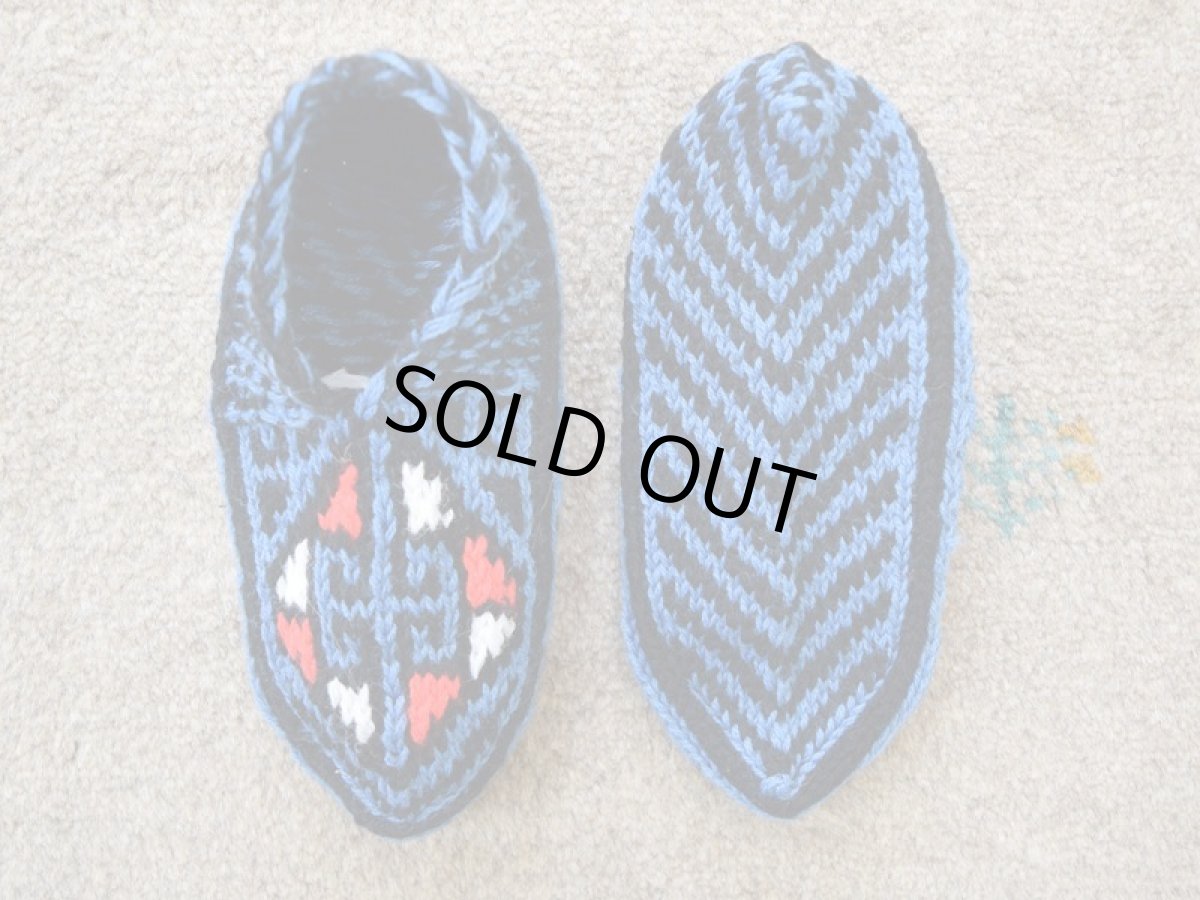 画像2: 新品 イラン製 アクリル混ウール ショート くるぶし丈 23-24 cm 手編み靴下 ニットルームソックス Long Knit Room Socks n-as2324-321h2a3 (2)