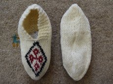 画像2: 新品 イラン製 ウール ショート くるぶし丈 23-24 cm 手編み靴下 ニットルームソックス Long Knit Room Socks  n-ws2324-311h2a3 (2)