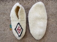 画像2: 新品 イラン製 ウール ショート くるぶし丈 23-24 cm 手編み靴下 ニットルームソックス Long Knit Room Socks  n-ws2324-325h2a3 (2)