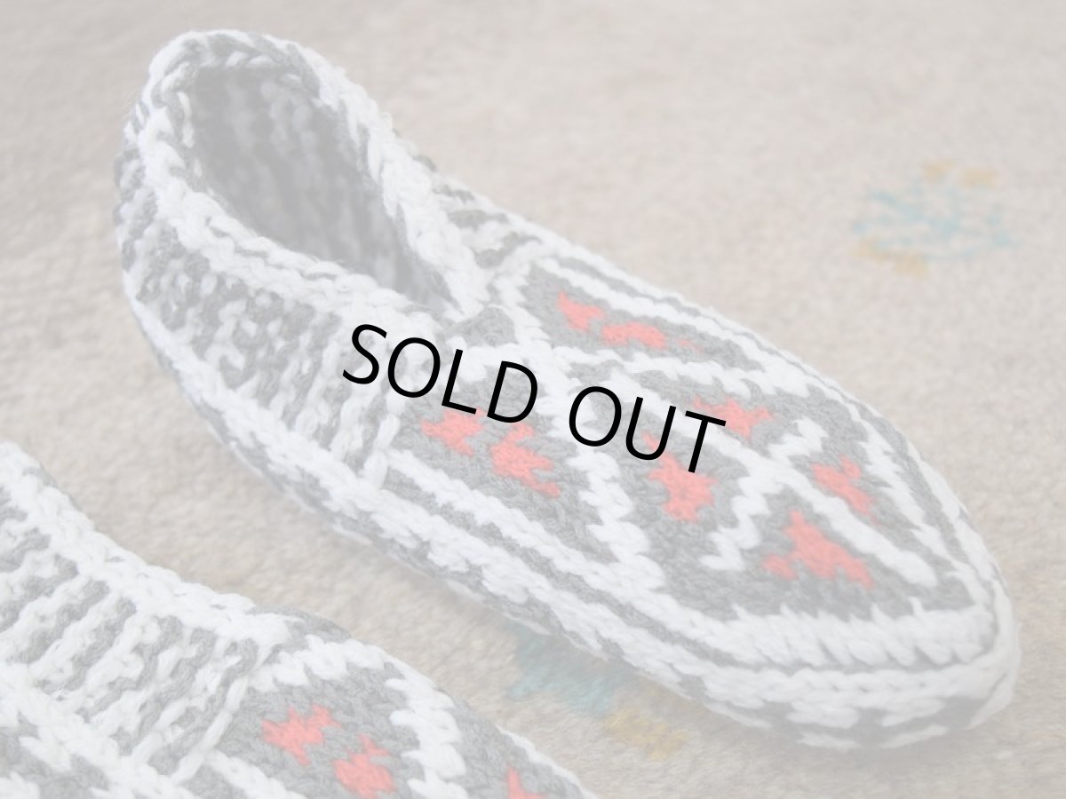 画像3: 新品 イラン製 アクリル混ウール ショート くるぶし丈 22-23 cm 手編み靴下 ニットルームソックス Long Knit Room Socks n-as2223-322h2a3 (3)