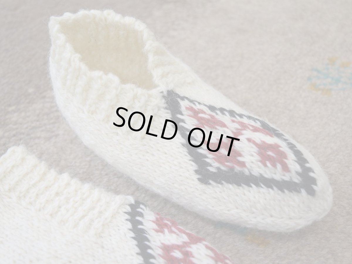 画像3: 新品 イラン製 ウール ショート くるぶし丈 22-23 cm 手編み靴下 ニットルームソックス Long Knit Room Socks n-ws2223-326h2a3 (3)