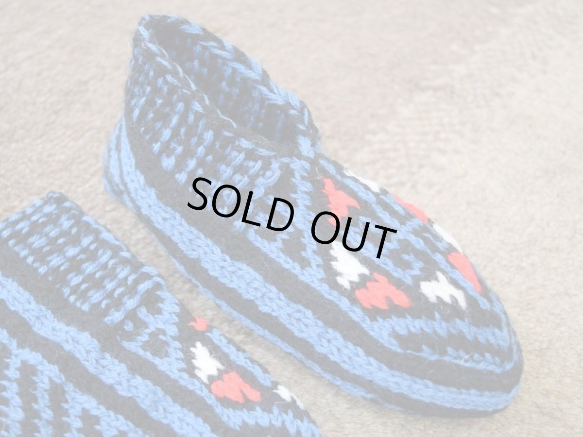 画像3: 新品 イラン製 アクリル混ウール ショート くるぶし丈 23-24 cm 手編み靴下 ニットルームソックス Long Knit Room Socks n-as2324-321h2a3 (3)