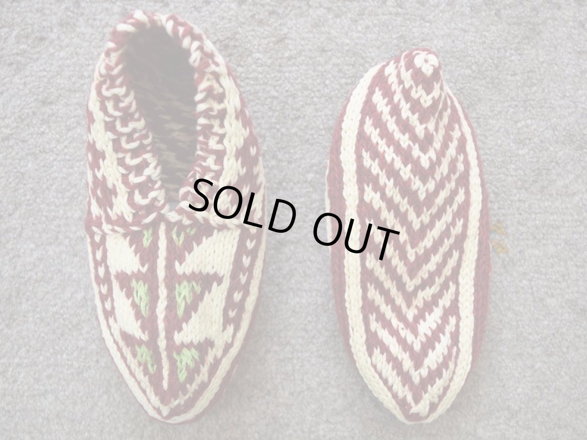 画像2: 新品 イラン製 ウール ショート くるぶし丈 23-24 cm 手編み靴下 ニットルームソックス Long Knit Room Socks  n-ws2324-315h2a3 (2)