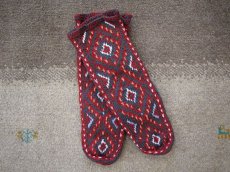 画像1: 新品 イラン製 ウール ミドル 26-27 cm 手編み靴下 ニットルームソックス Long Knit Room Socks n-wm2627-303h4a5 (1)