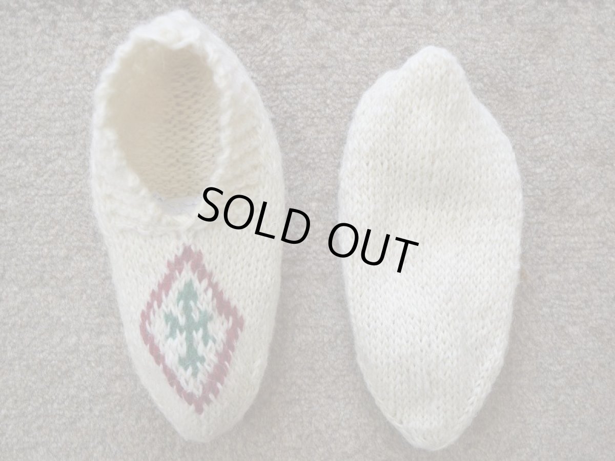 画像2: 新品 イラン製 ウール ショート くるぶし丈 24-25 cm 手編み靴下 ニットルームソックス Long Knit Room Socks  n-ws2425-312h2a3 (2)