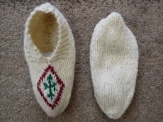 画像2: 新品 イラン製 ウール ショート くるぶし丈 24-25 cm 手編み靴下 ニットルームソックス Long Knit Room Socks  n-ws2425-312h2a3 (2)