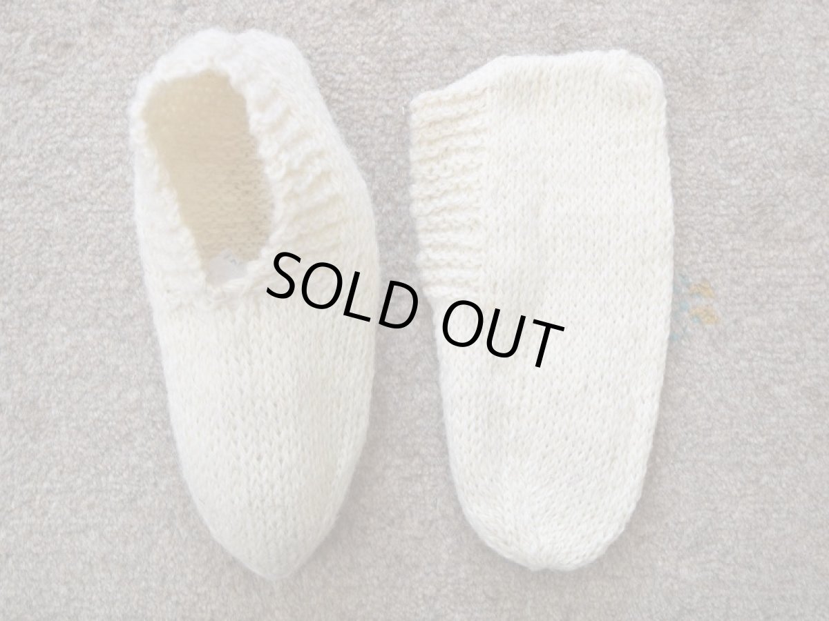 画像1: 新品 イラン製 ウール ショート くるぶし丈 25-26 cm 手編み靴下 ニットルームソックス Long Knit Room Socks  n-ws2526-313h2a3 (1)