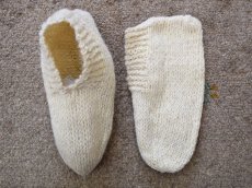 画像1: 新品 イラン製 ウール ショート くるぶし丈 25-26 cm 手編み靴下 ニットルームソックス Long Knit Room Socks  n-ws2526-313h2a3 (1)
