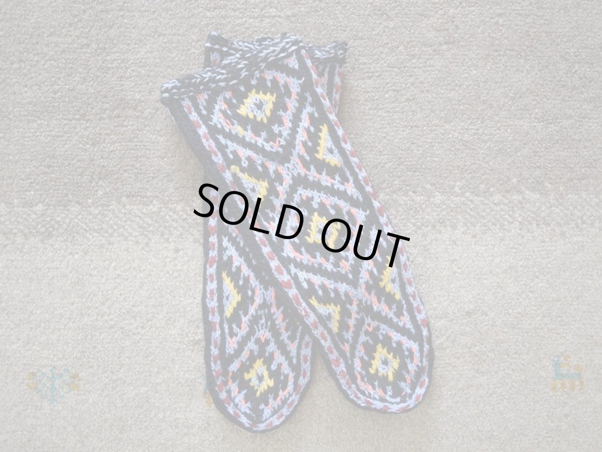画像1: 新品 イラン製 ウール ミドル 27-28 cm 手編み靴下 ニットルームソックス Long Knit Room Socks n-wm2728-301h4a5 (1)