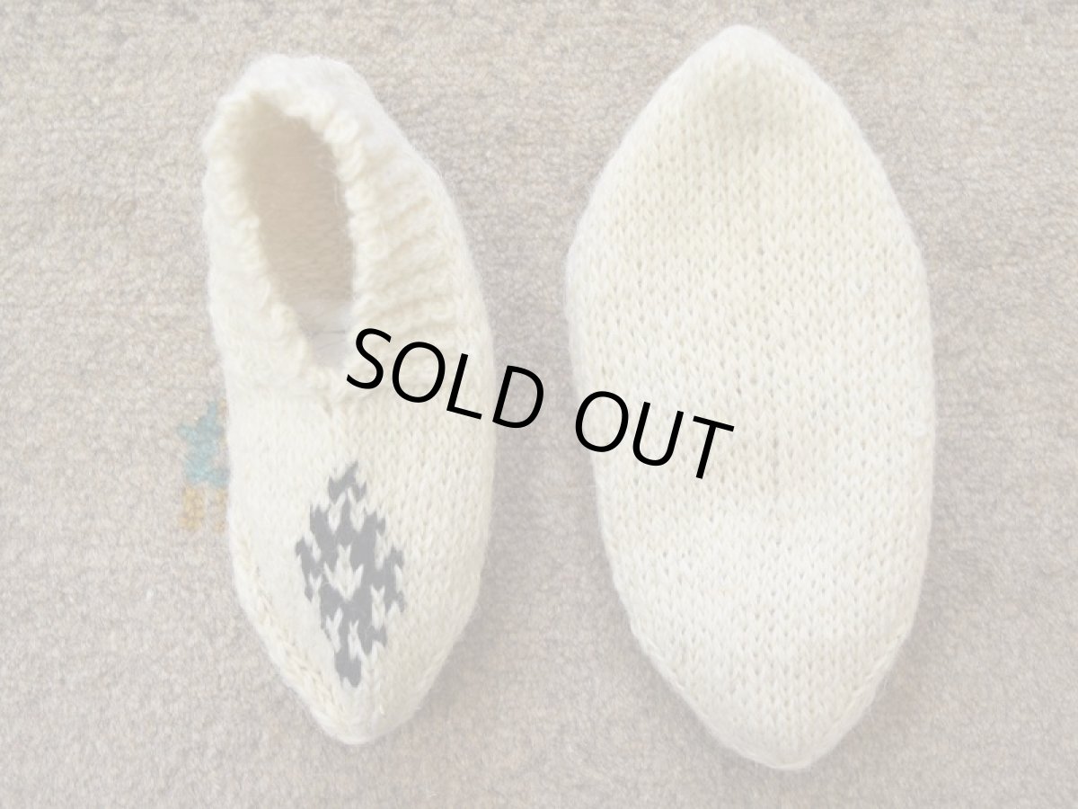 画像2: 新品 イラン製 ウール ショート くるぶし丈 23-24 cm 手編み靴下 ニットルームソックス Long Knit Room Socks  n-ws2324-323h2a3 (2)