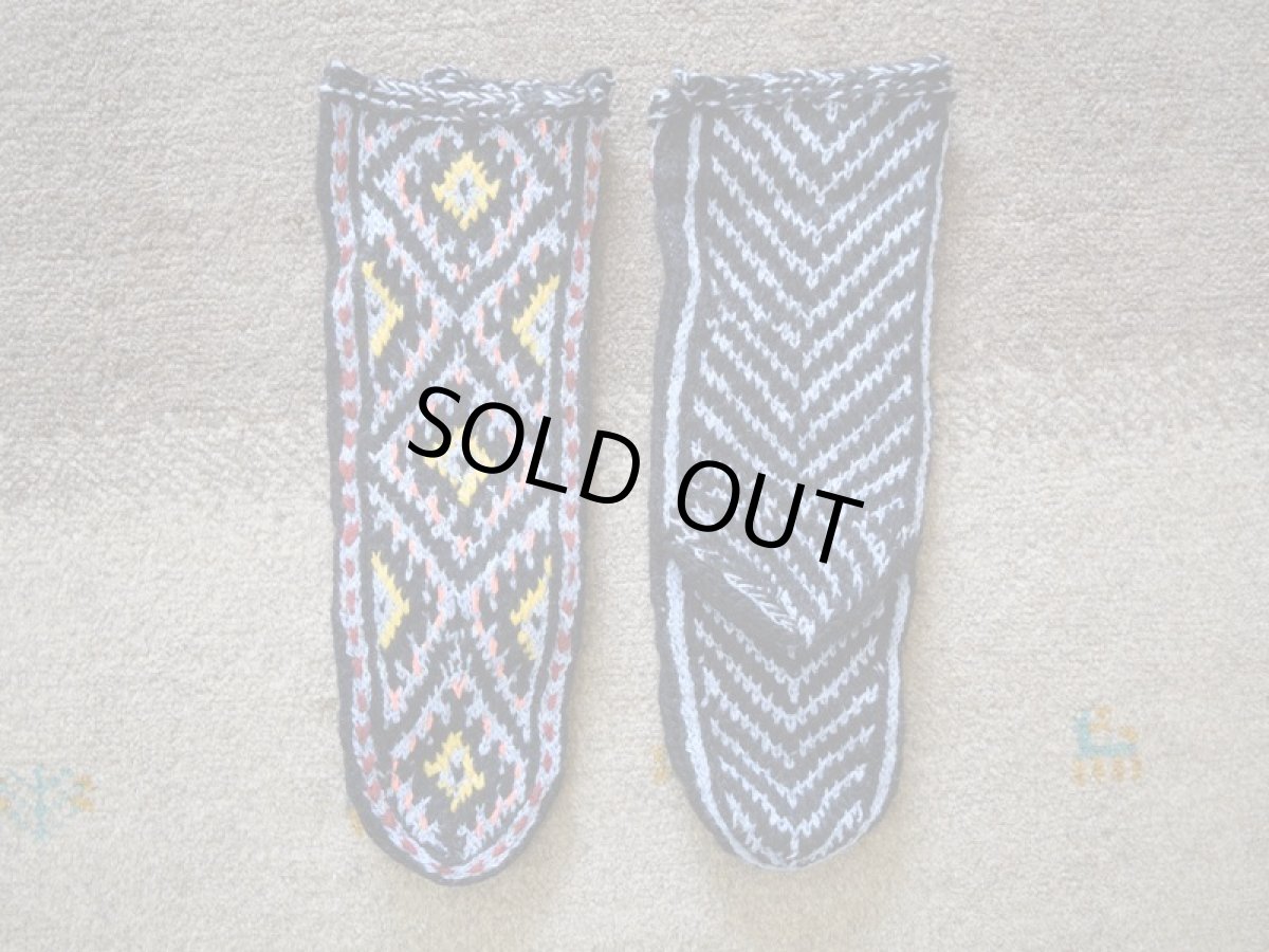 画像2: 新品 イラン製 ウール ミドル 27-28 cm 手編み靴下 ニットルームソックス Long Knit Room Socks n-wm2728-301h4a5 (2)