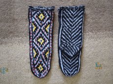 画像2: 新品 イラン製 ウール ミドル 27-28 cm 手編み靴下 ニットルームソックス Long Knit Room Socks n-wm2728-301h4a5 (2)