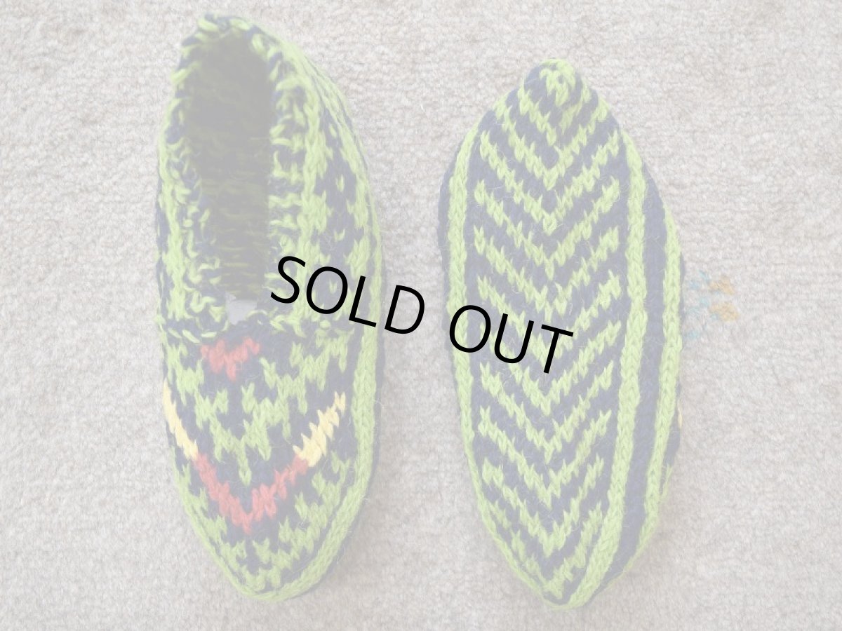 画像2: 新品 イラン製 ウール ショート くるぶし丈 24-25 cm 手編み靴下 ニットルームソックス Long Knit Room Socks  n-ws2425-314h2a3 (2)