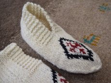 画像3: 新品 イラン製 ウール ショート くるぶし丈 22-23 cm 手編み靴下 ニットルームソックス Long Knit Room Socks  n-ws2223-327h2a3 (3)