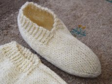画像3: 新品 イラン製 ウール ショート くるぶし丈 25-26 cm 手編み靴下 ニットルームソックス Long Knit Room Socks  n-ws2526-313h2a3 (3)