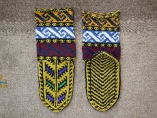 画像2: 新品 イラン製 アクリル混ウール ミドル 22-23 cm 手編み靴下 ニットルームソックス Long Knit Room Socks n-am2223-261h4a5 (2)