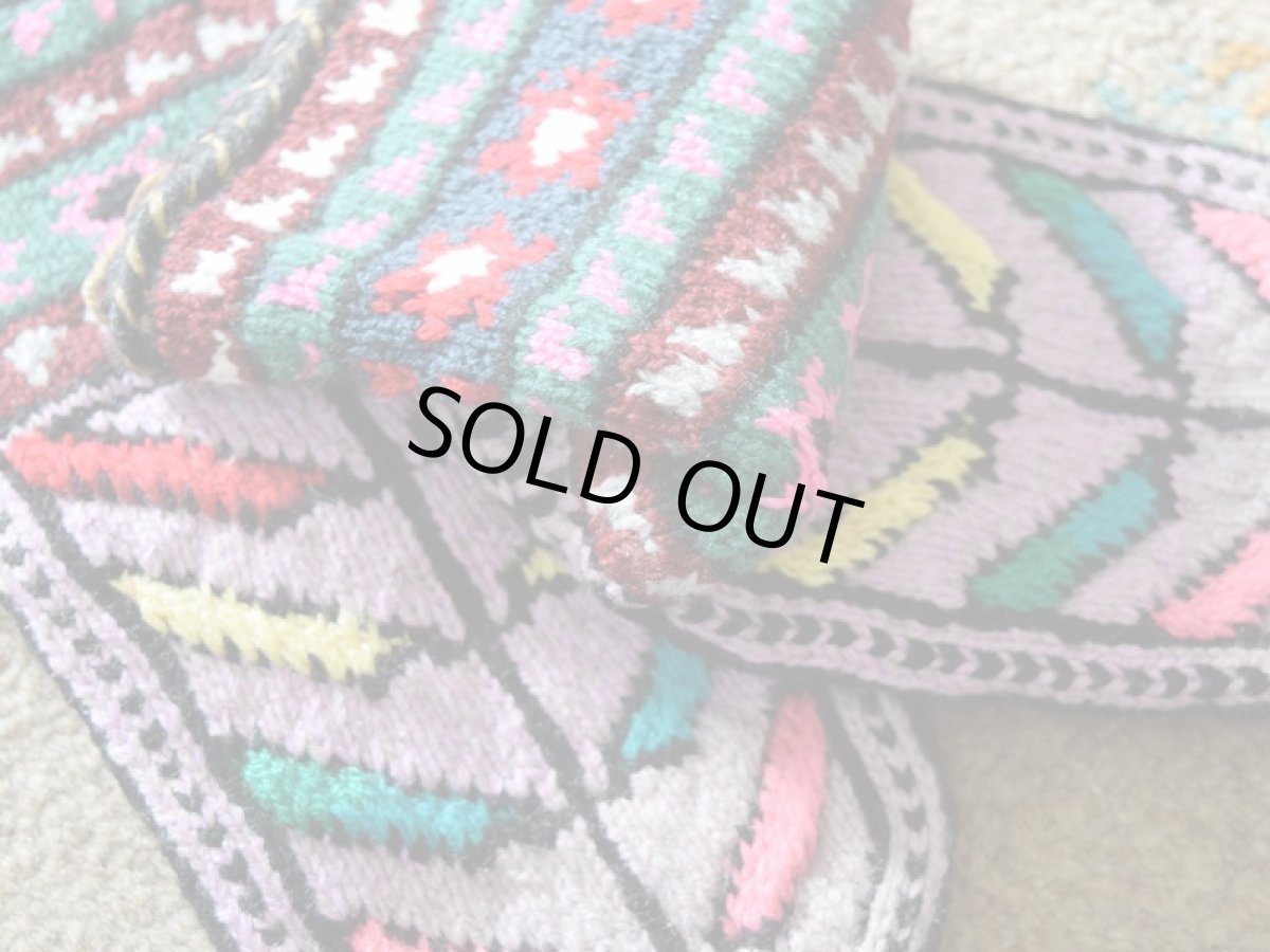 画像3: 新品 イラン製 アクリル混ウール ミドル 21-22 cm 手編み靴下 ニットルームソックス Long Knit Room Socks n-am2122-250h4a5 (3)