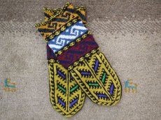 画像1: 新品 イラン製 アクリル混ウール ミドル 22-23 cm 手編み靴下 ニットルームソックス Long Knit Room Socks n-am2223-261h4a5 (1)