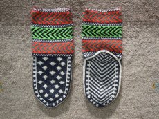 画像2: 新品 イラン製 アクリル混ウール ミドル 21-22 cm 手編み靴下 ニットルームソックス Long Knit Room Socks n-am2122-259h4a5 (2)