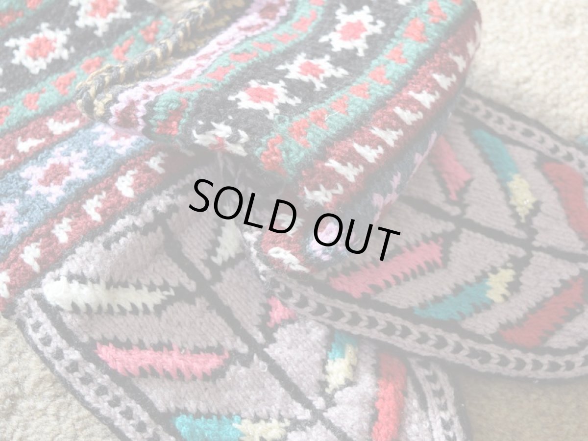 画像3: 新品 イラン製 アクリル混ウール ミドル 22-23 cm 手編み靴下 ニットルームソックス Long Knit Room Socks n-am2223-251h4a5 (3)