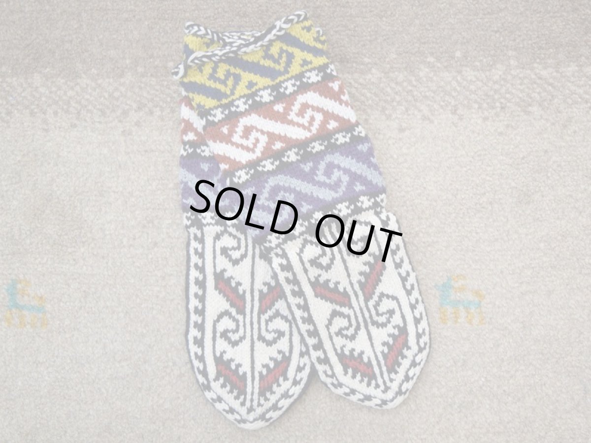 画像1: 新品 イラン製 アクリル混ウール ミドル 22-23 cm 手編み靴下 ニットルームソックス Long Knit Room Socks n-am2223-260h4a5 (1)