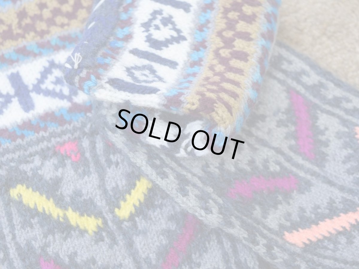 画像3: 新品 イラン製 アクリル混ウール ミドル 21-22 cm 手編み靴下 ニットルームソックス Long Knit Room Socks n-am2122-257h4a5 (3)