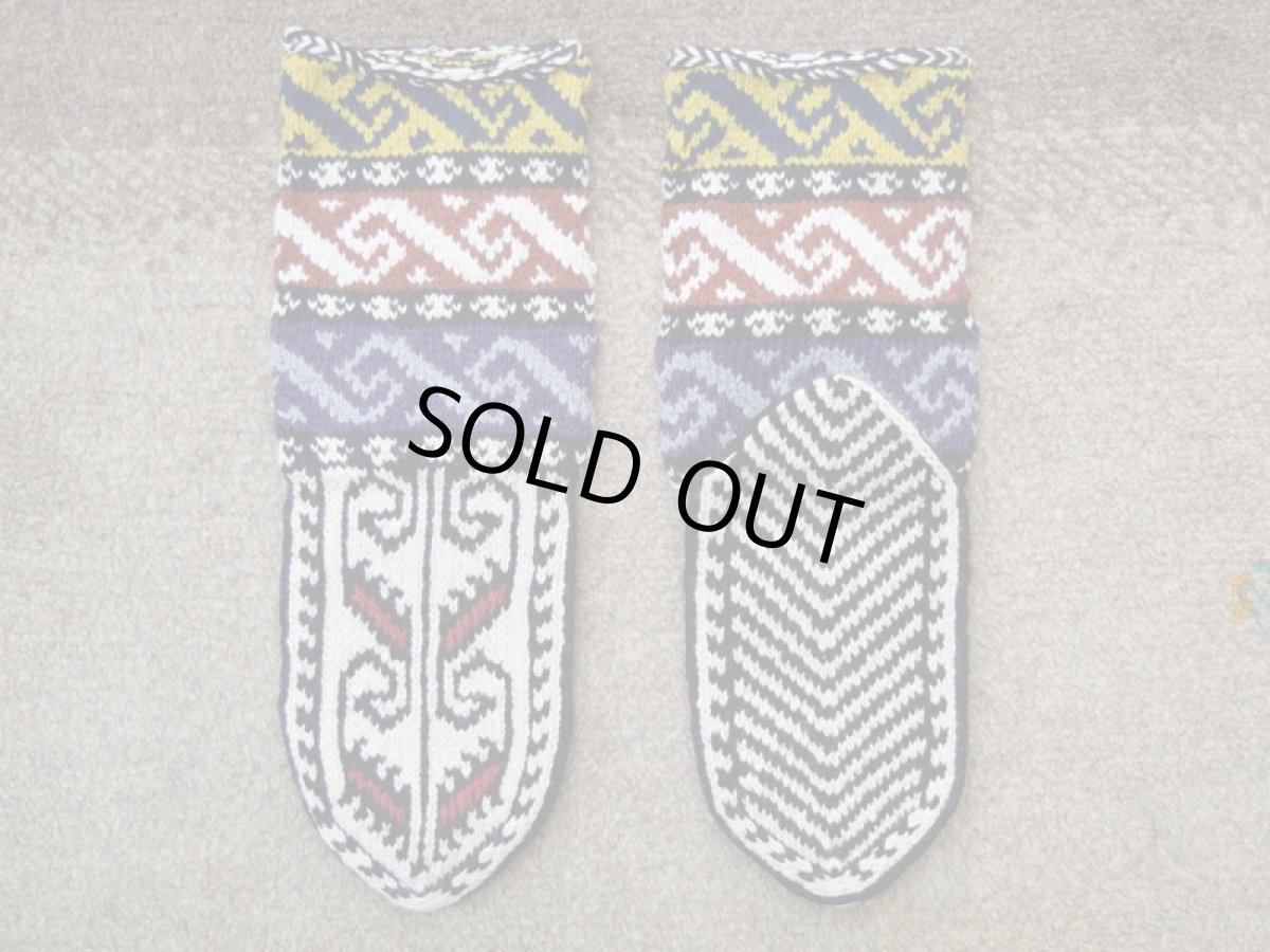 画像2: 新品 イラン製 アクリル混ウール ミドル 22-23 cm 手編み靴下 ニットルームソックス Long Knit Room Socks n-am2223-260h4a5 (2)