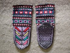 画像2: 新品 イラン製 アクリル混ウール ミドル 21-22 cm 手編み靴下 ニットルームソックス Long Knit Room Socks n-am2122-250h4a5 (2)