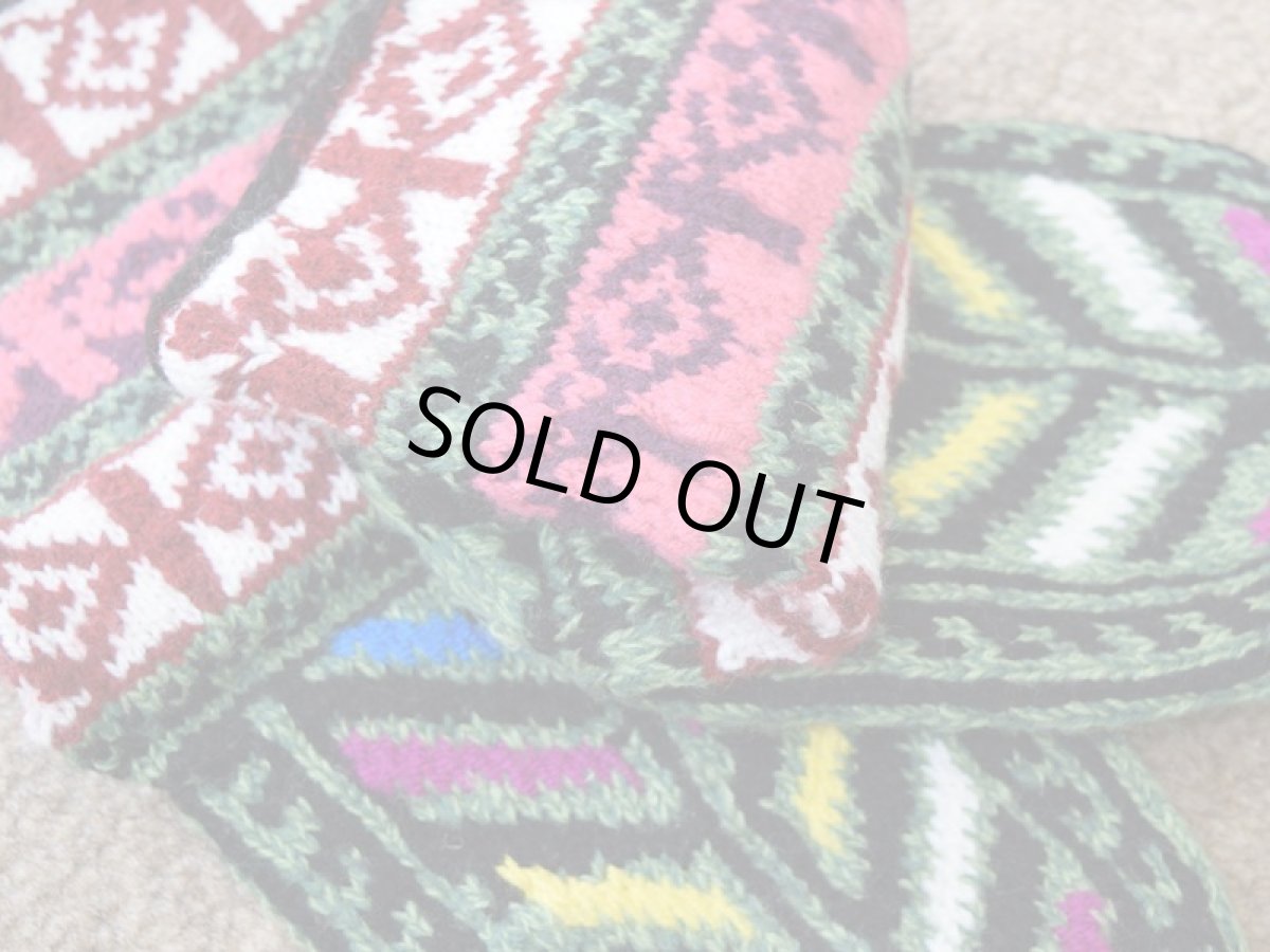 画像3: 新品 イラン製 アクリル混ウール ミドル 22-23 cm 手編み靴下 ニットルームソックス Long Knit Room Socks n-am2223-255h4a5 (3)