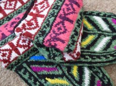 画像3: 新品 イラン製 アクリル混ウール ミドル 22-23 cm 手編み靴下 ニットルームソックス Long Knit Room Socks n-am2223-255h4a5 (3)