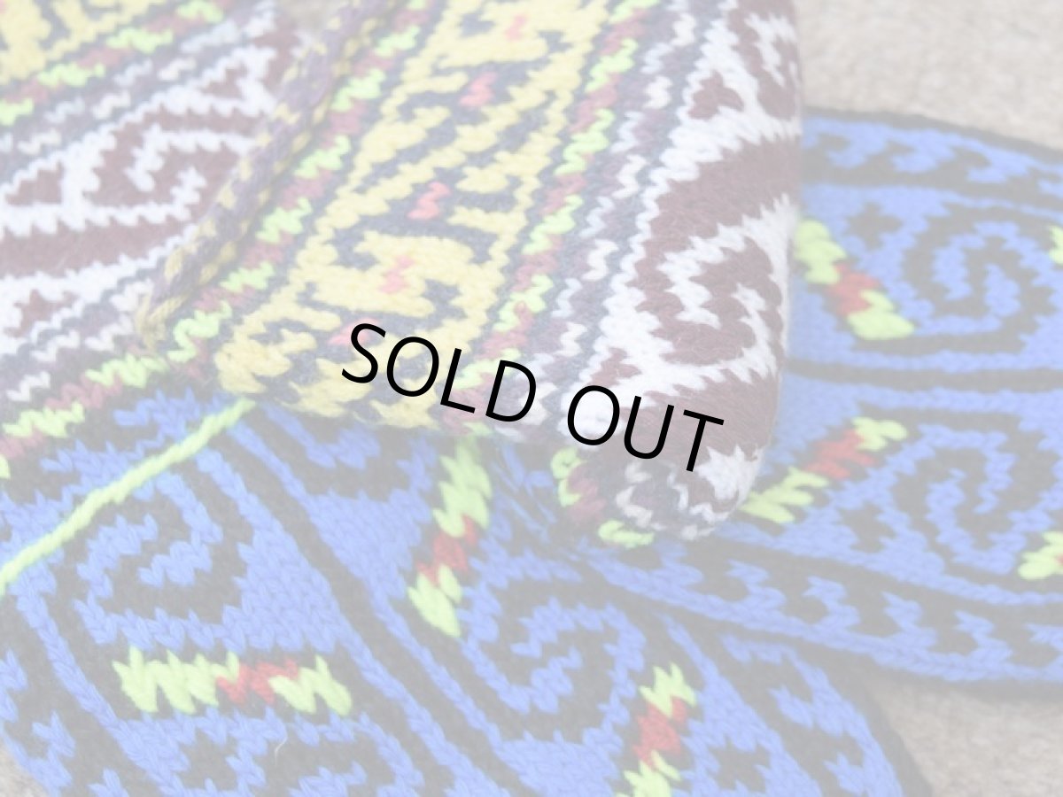 画像3: 新品 イラン製 アクリル混ウール ミドル 22-23 cm 手編み靴下 ニットルームソックス Long Knit Room Socks n-am2223-258h4a5 (3)