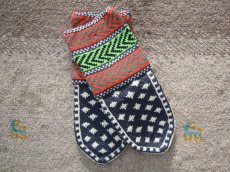 画像1: 新品 イラン製 アクリル混ウール ミドル 21-22 cm 手編み靴下 ニットルームソックス Long Knit Room Socks n-am2122-259h4a5 (1)